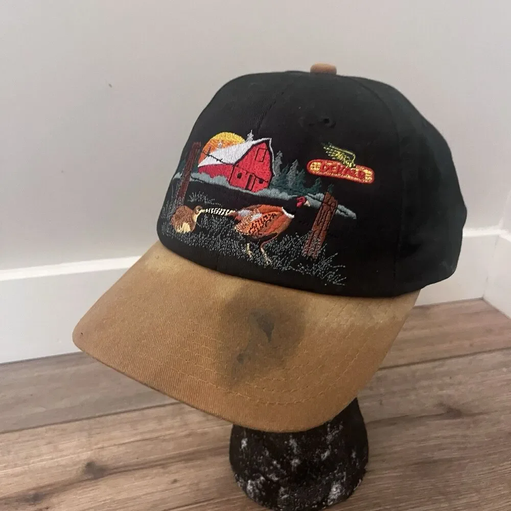 VTG Dekalb Seed Pheasants Farm & Wildlife Black Tan Snapback Hat K-Products USA
