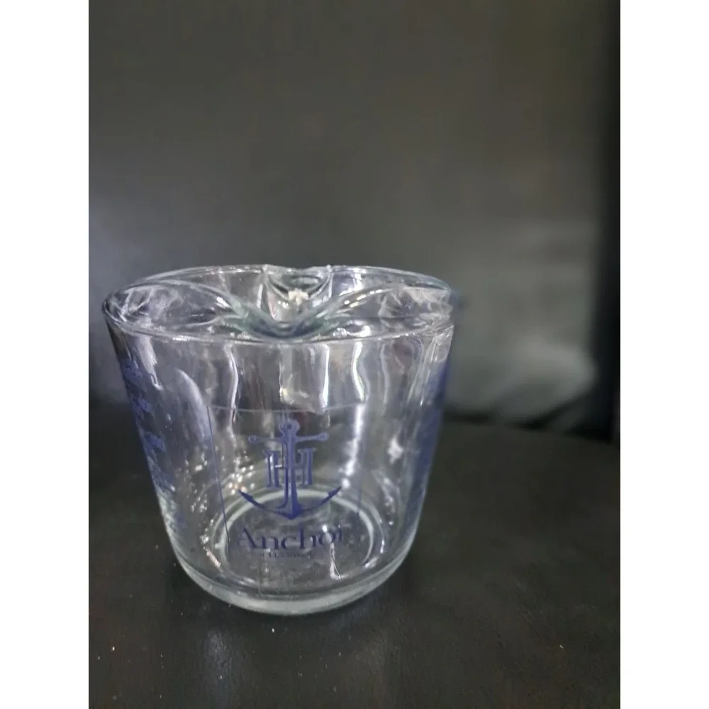 Vintage Anchor Hocking Blue  Measuring Cup D-Handle  16 oz 2 Cup 1‎ Pint