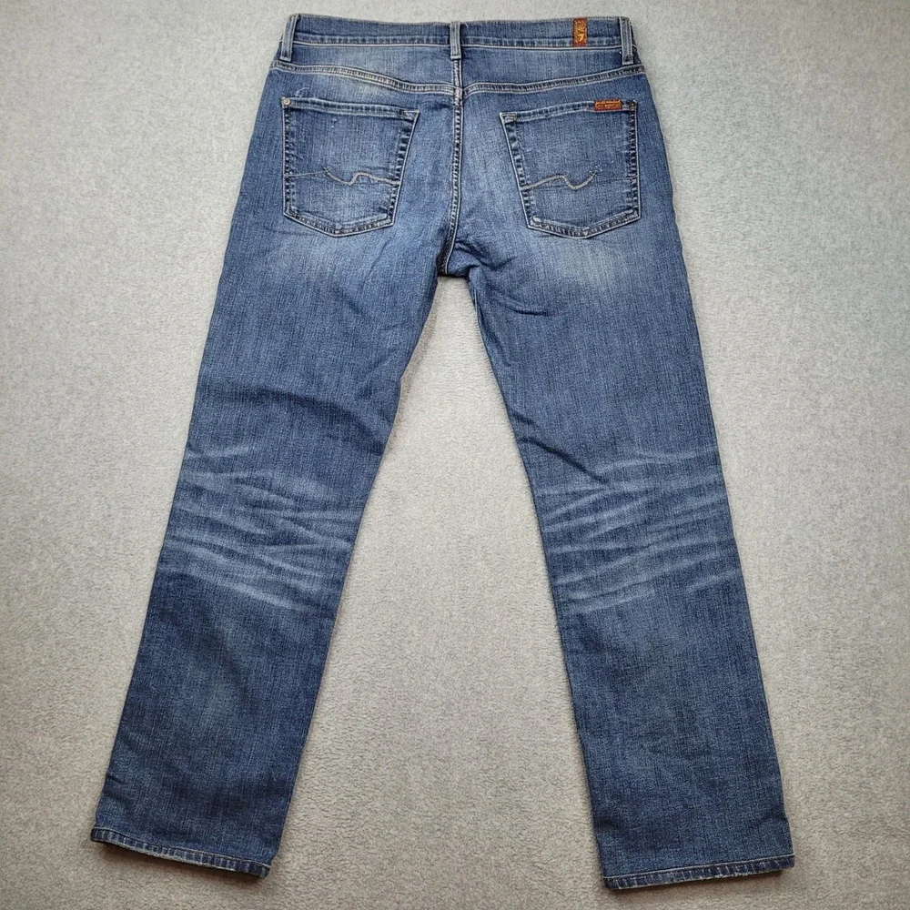 7 For All Mankind Slimmy Jeans Mens 33x28 Blue Luxe Performance Slim Fit