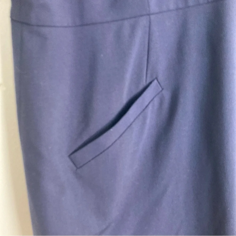 J. Crew Italian stretch wool navy blue A-line tailored knee length dress. Sz 18