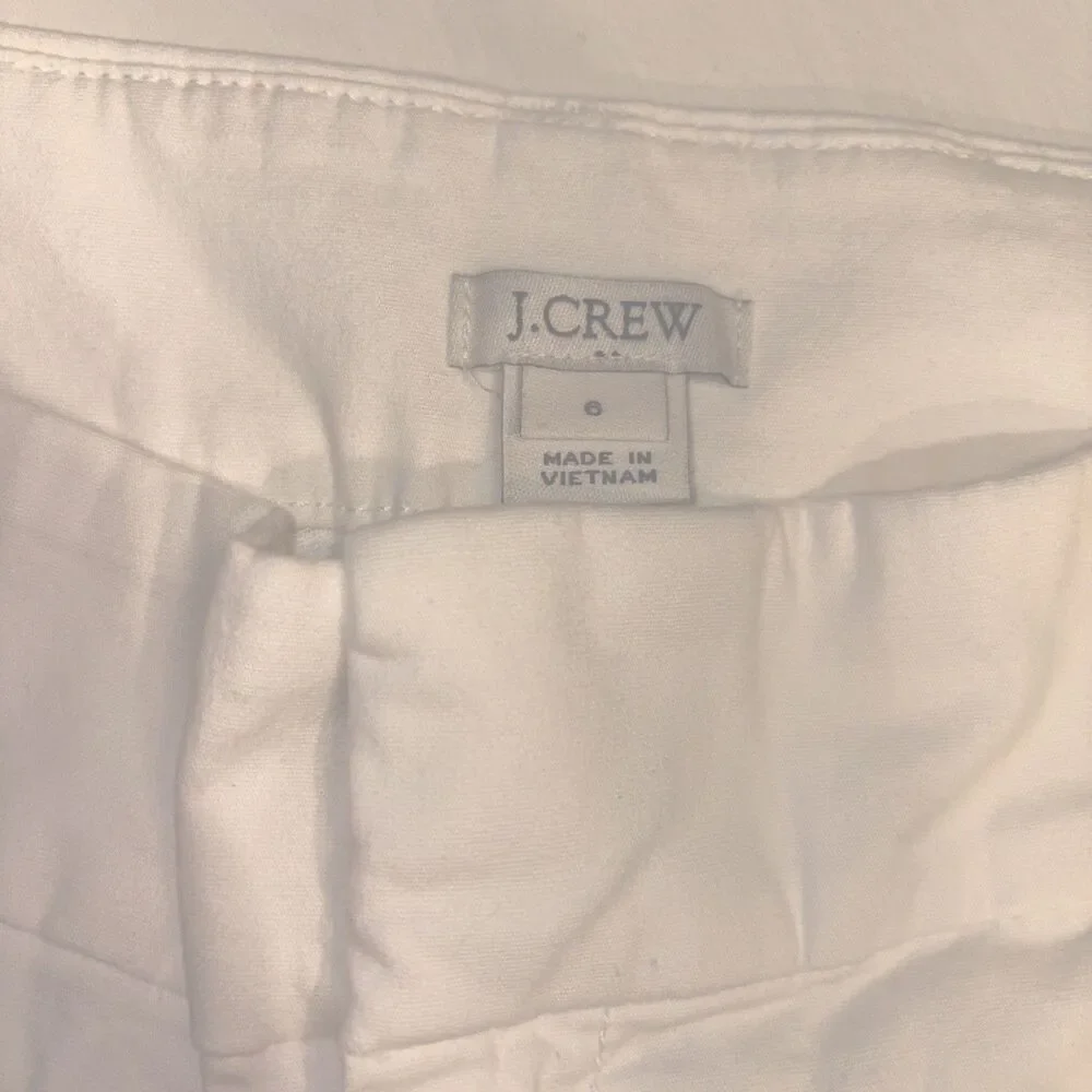 J.CREW Women's White Chino Shorts Size 6 Cotton Classic Fit Pockets