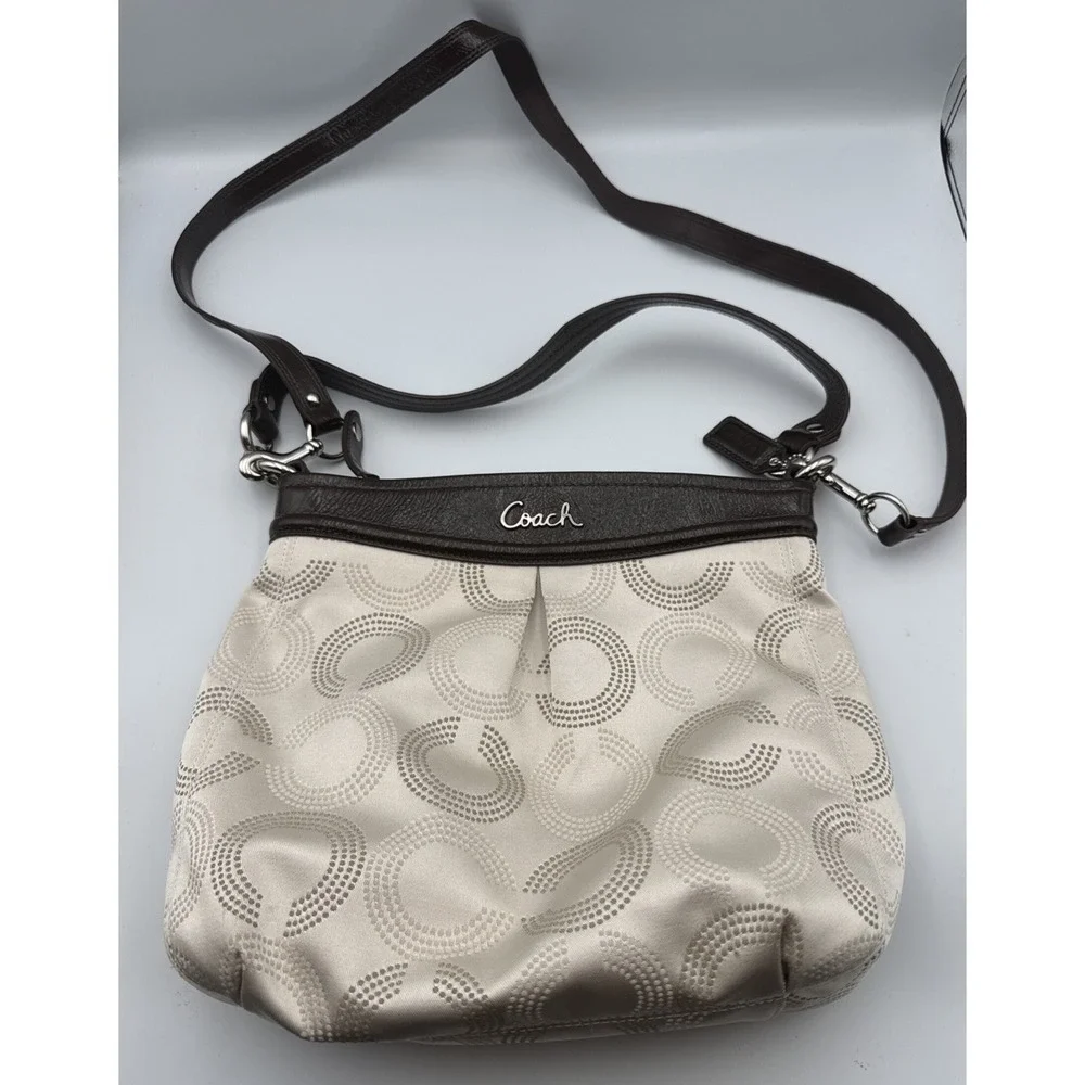 Ashley Signature Hippie Coach Beige and Brown Shoulder Purse‎ Handbag