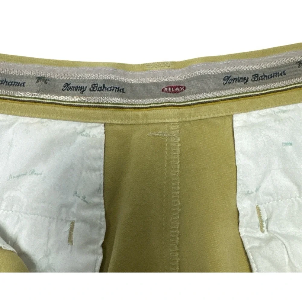 Tommy Bahama Men's 100% Silk Pleated Shorts – Mustard Yellow,‎ Size 33