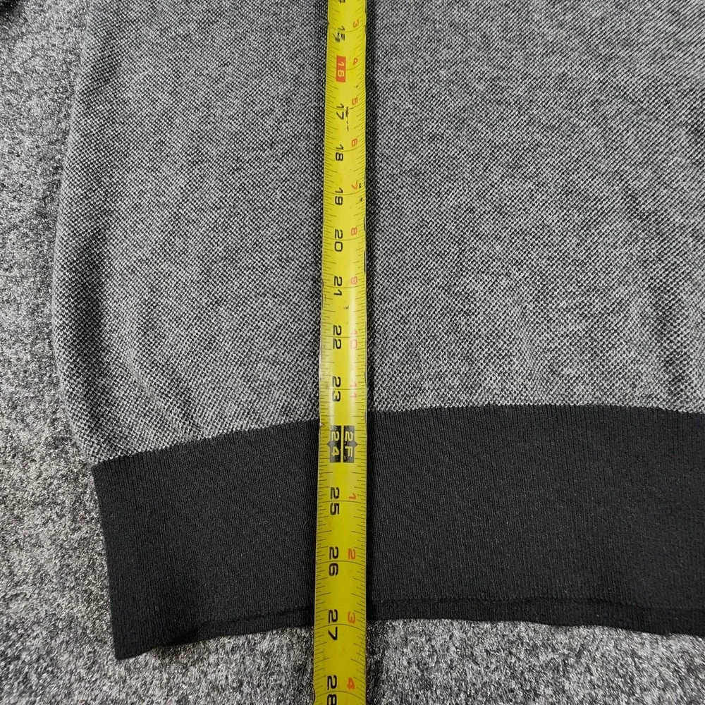 Banana Republic Men's Size M 1/4 Zip Sweater Silk Blended Dark Gray & White‎