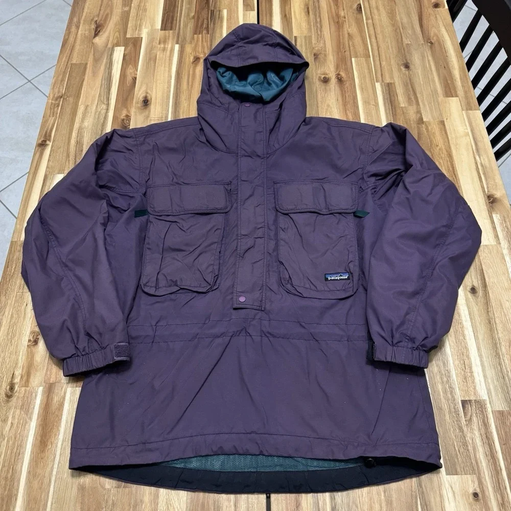 Vintage Patagonia SST Jacket Mens XL Purple Anorak Pullover Skanorak Fly Fishing