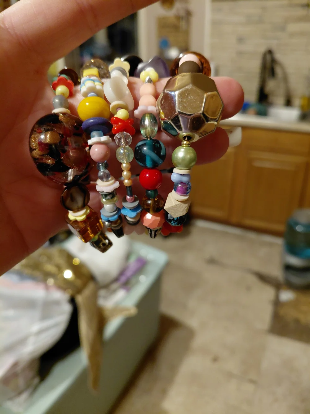 Handmade vibrant multibead