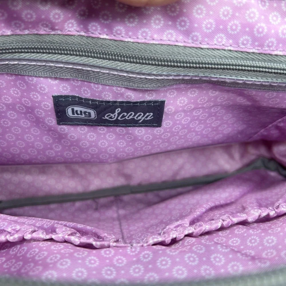 LUG‎ Scoop Crossbody Shoulder Bag Purse Watercolor Grey Pink Teal Flower