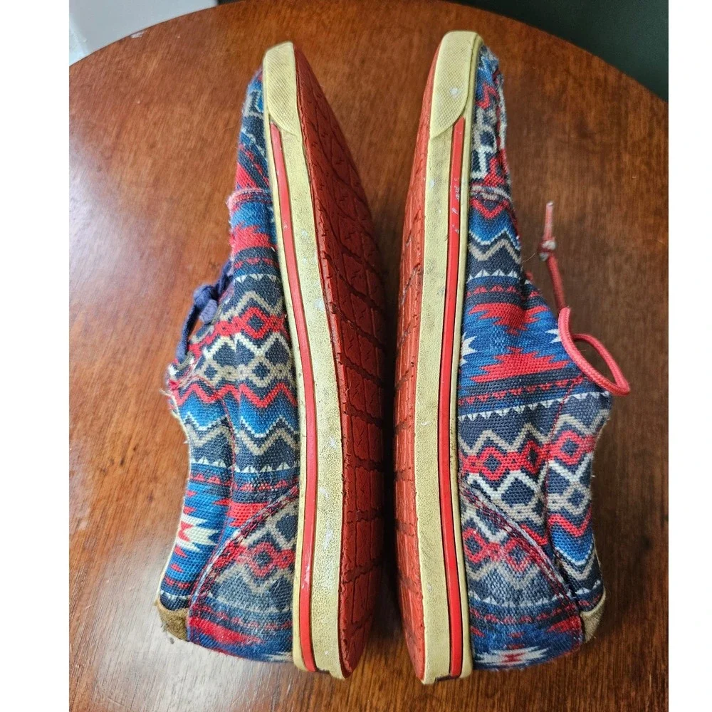Womens Twisted X Hooey Lopers red Aztec‎ Multi Color Canvas Shoes western