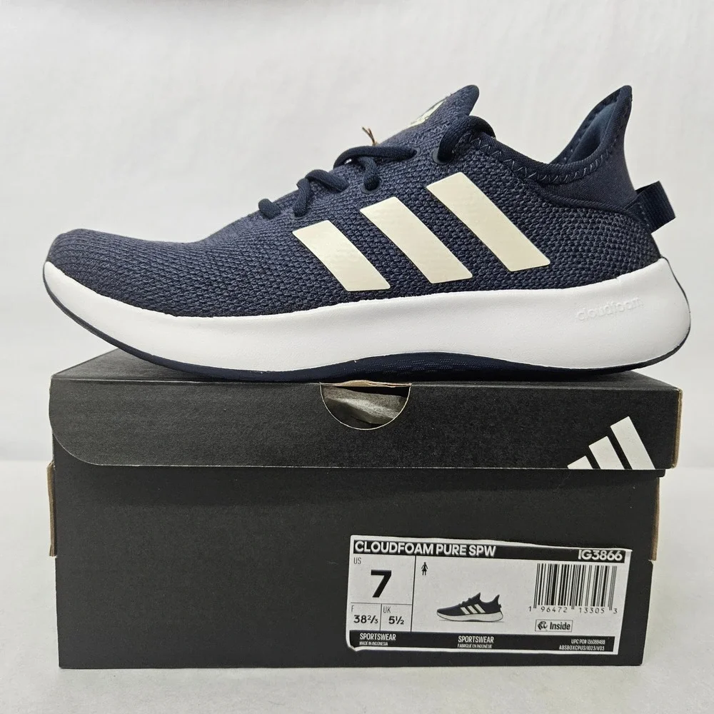 Adidas Coudfoam Pure SPW Casual‎ Athletic Shoe IG3866 Blue White Women's Size 7