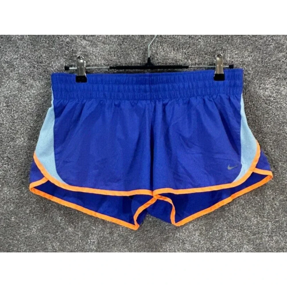Nike Shorts Womens‎ Large Blue Dri Fit Measures 32X3 Dash Lined Elastic Waist