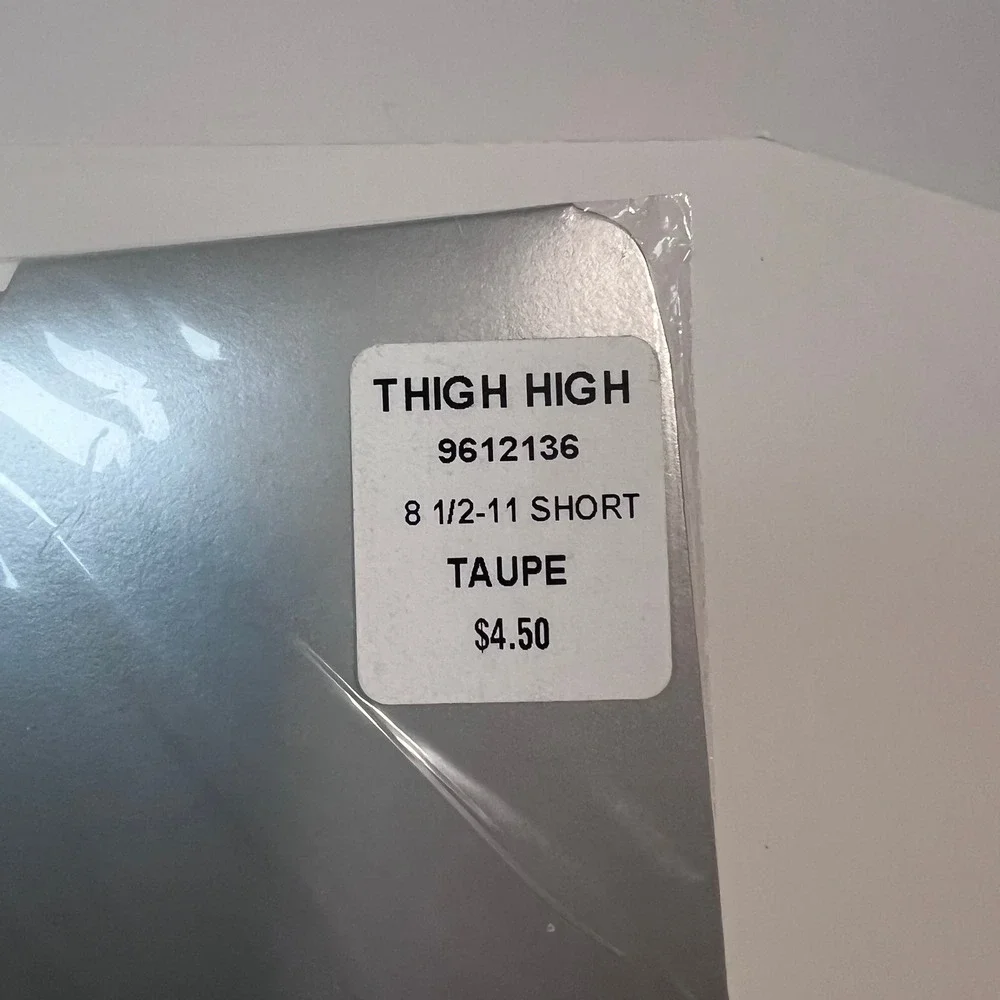 Silky Sheer Support Thigh Highs‎ Taupe Stay Up Reinforced Toe Hosiery 8 1/2-11