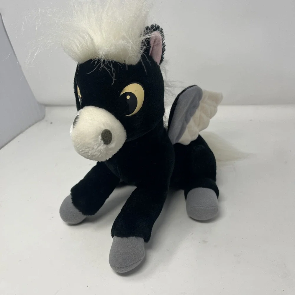 Disneyland Walt Disney World Fantasia Pegasus Plush Black White Horse 11