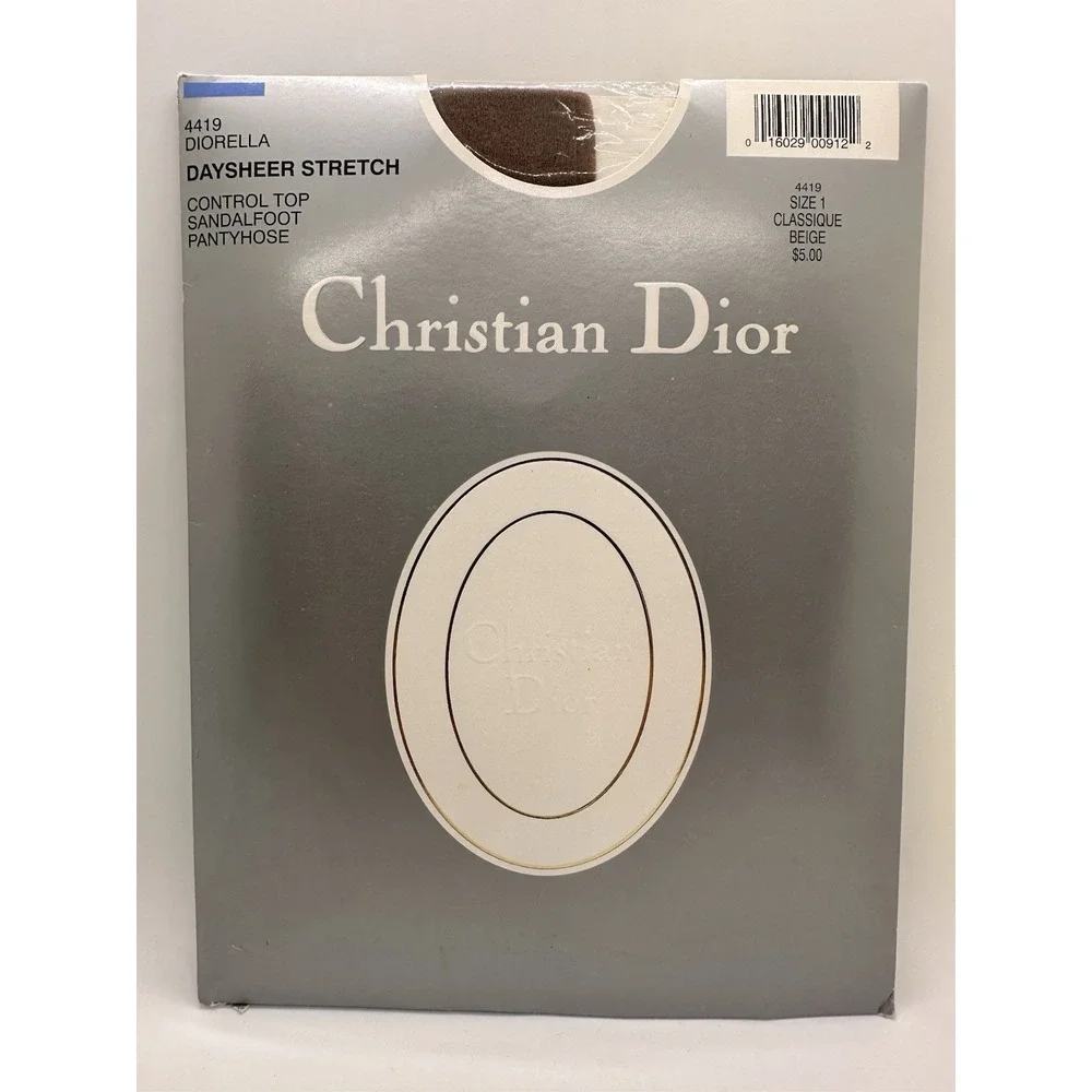 Vintage Christian Dior Daysheer Stretch Pantyhose Control Top‎ Beige Size 1