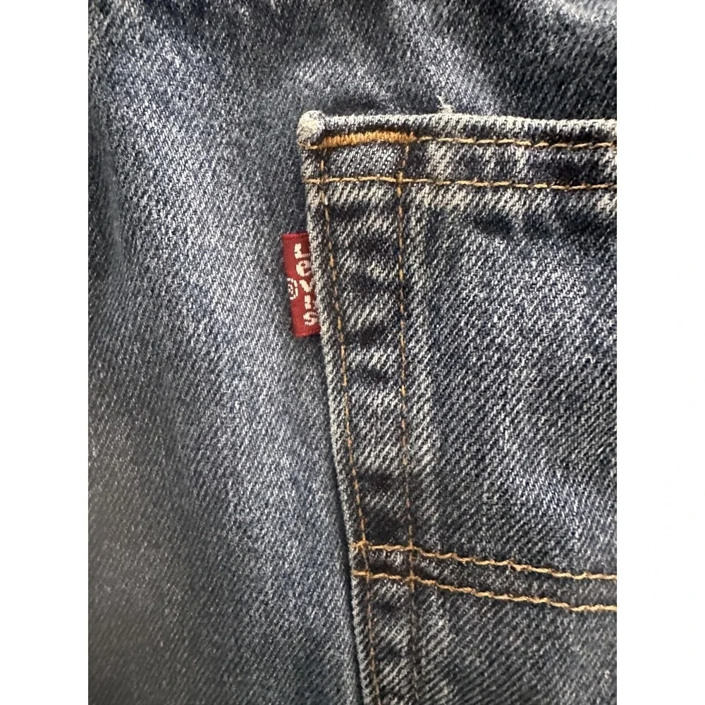 Levi's 505 Straight Leg Jeans Blue Denim 36x25 Altered -‎  Short