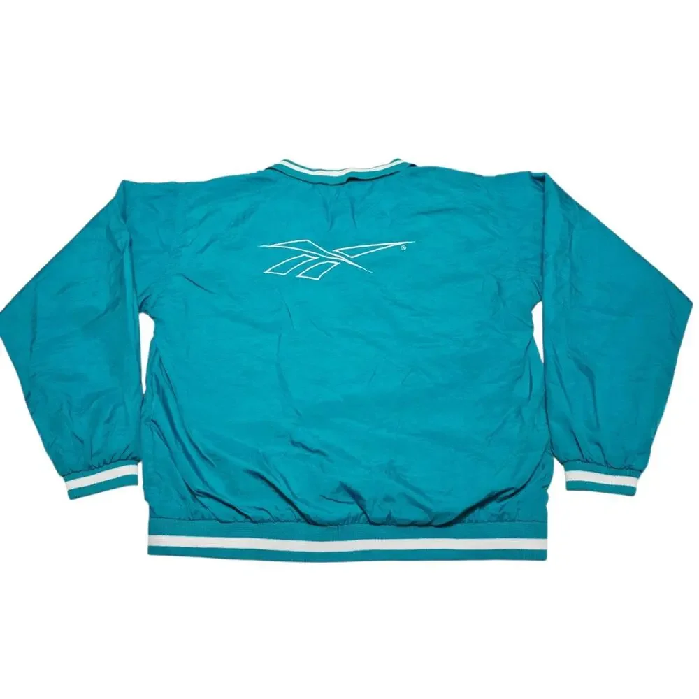 Vintage 90s Reebok Pullover Windbreaker Jacket Teal Green Logo Size XL Youth