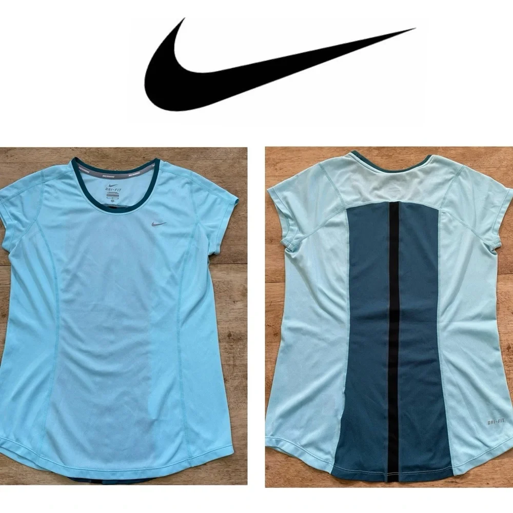 Nike Dri Fit Women’s Size Medium Blue Running Racer Athletic‎ Tee