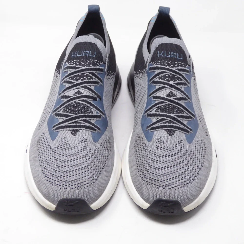Kuru Mens Flux Running Shoes Grey Black Blue Knit Sneakers 11