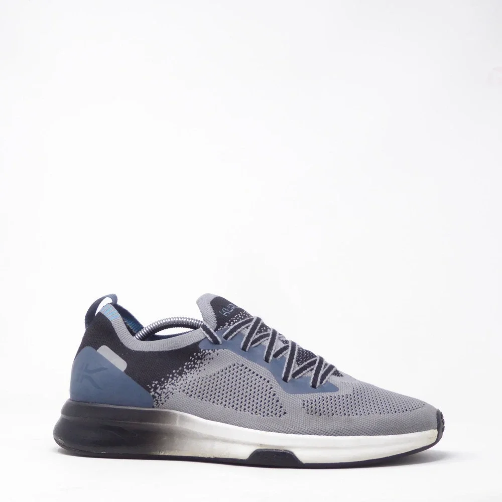 Kuru Mens Flux Running Shoes Grey Black Blue Knit Sneakers 11
