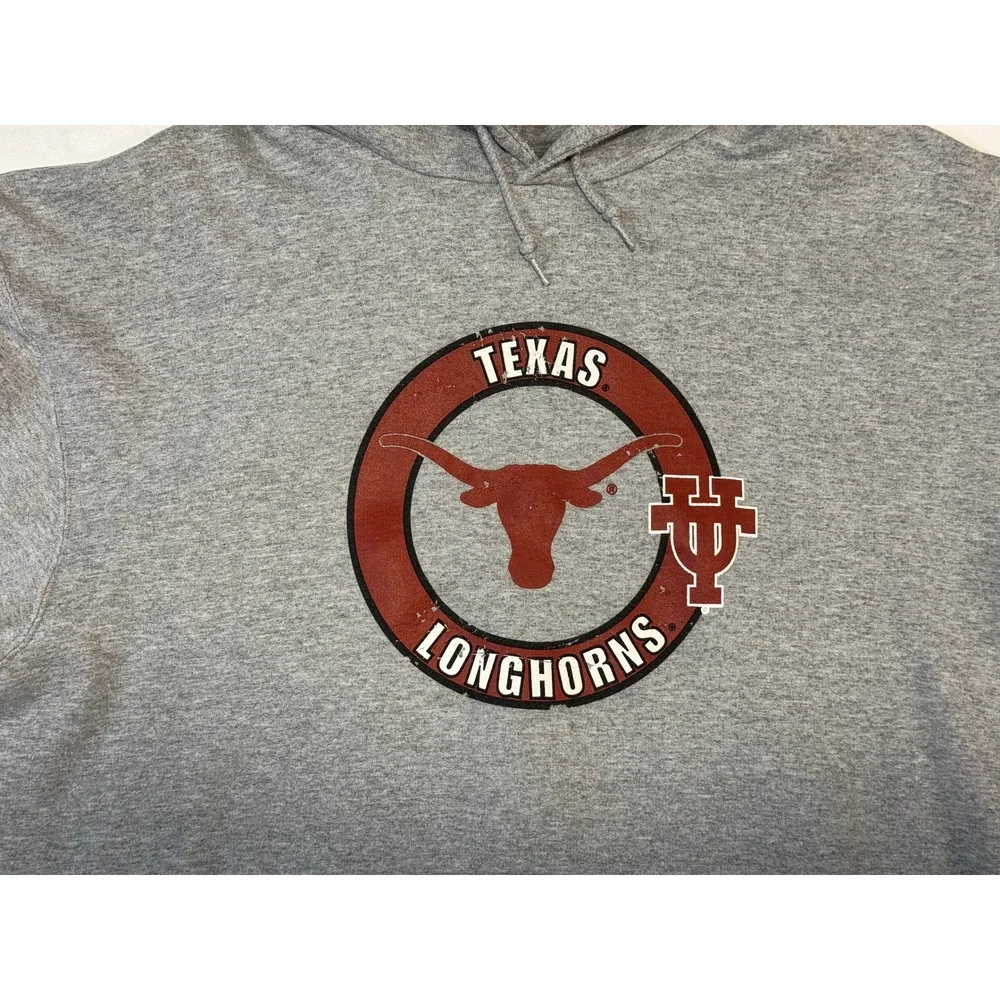 NCAA Texas Longhorns Hoodie Mens XL Gray Fleece Pullover Sweatshirt KA Inc