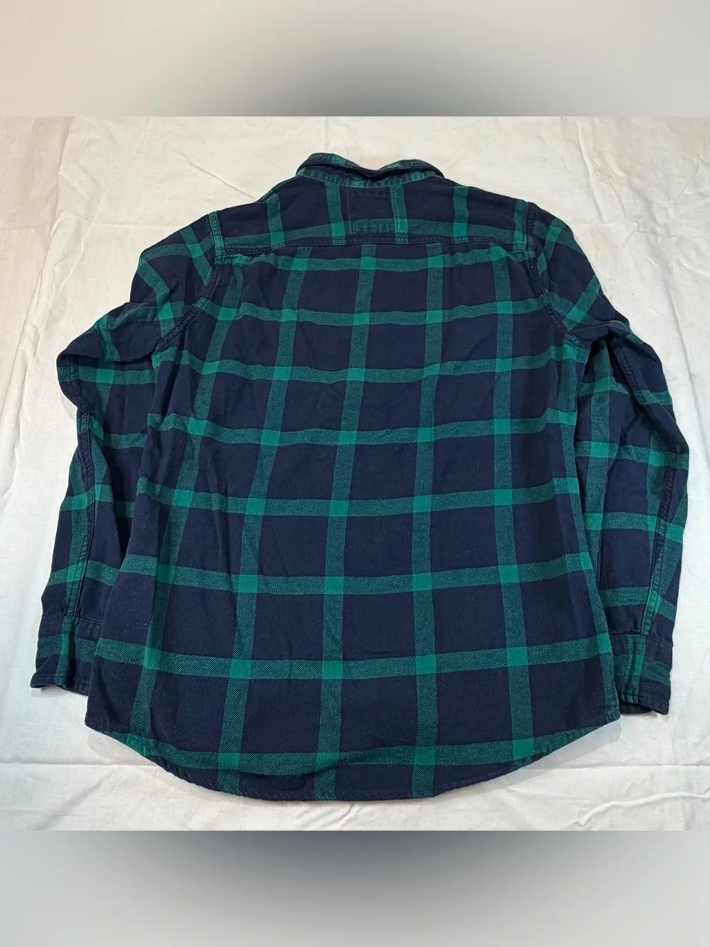 Hollister Men's Navy & Teal Plaid Button-Down Shirt
