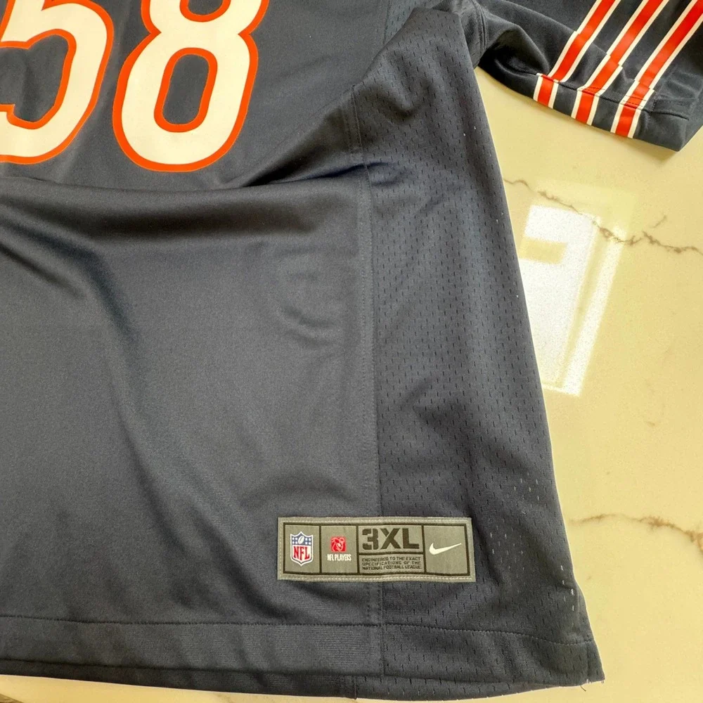 Nike Football Jersey Mens 3XL Chicago‎ Bears Roquan Smith 58 On Field