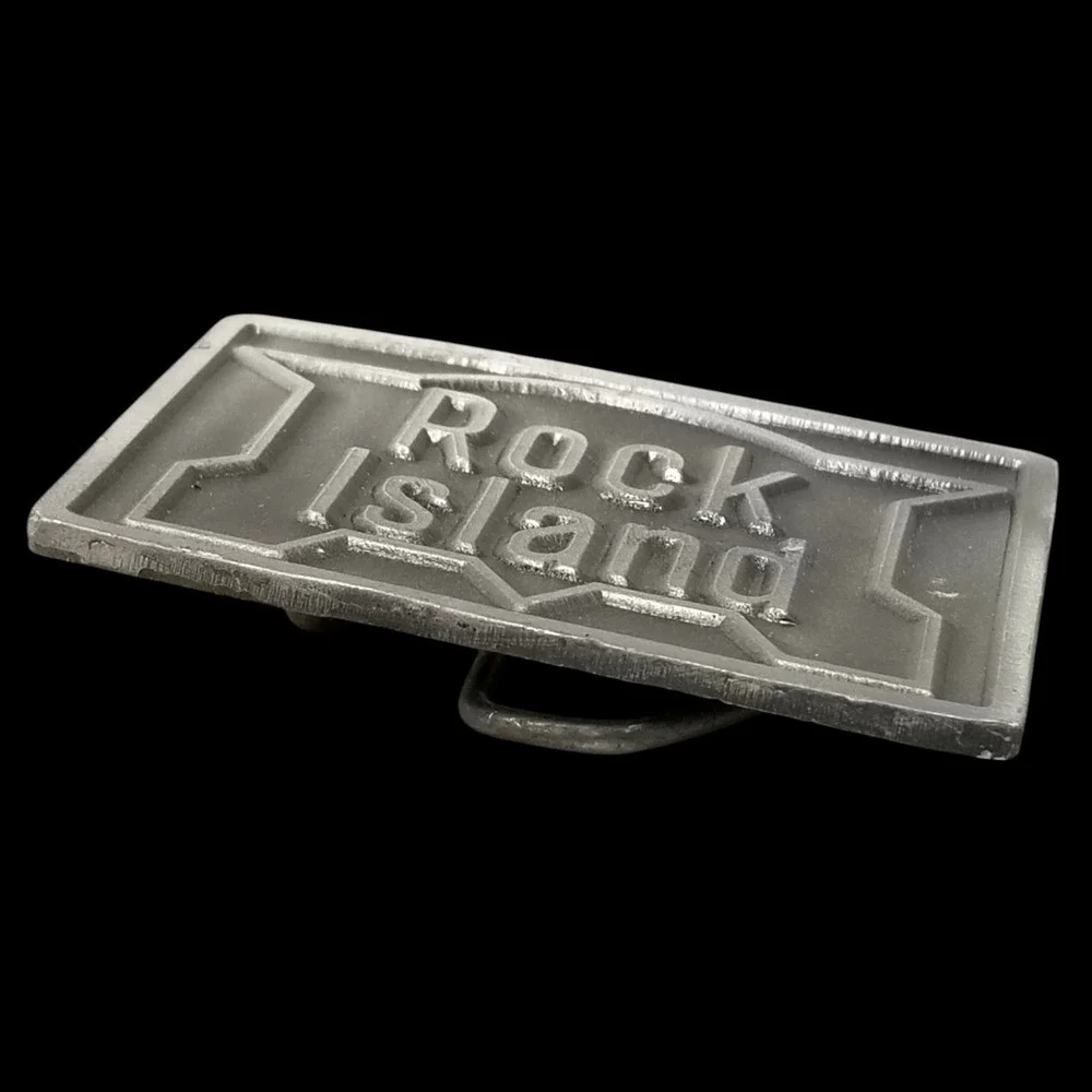 Rock Island Belt Buckle Vintage Eagle‎ Foundry Products Metal USA Made
