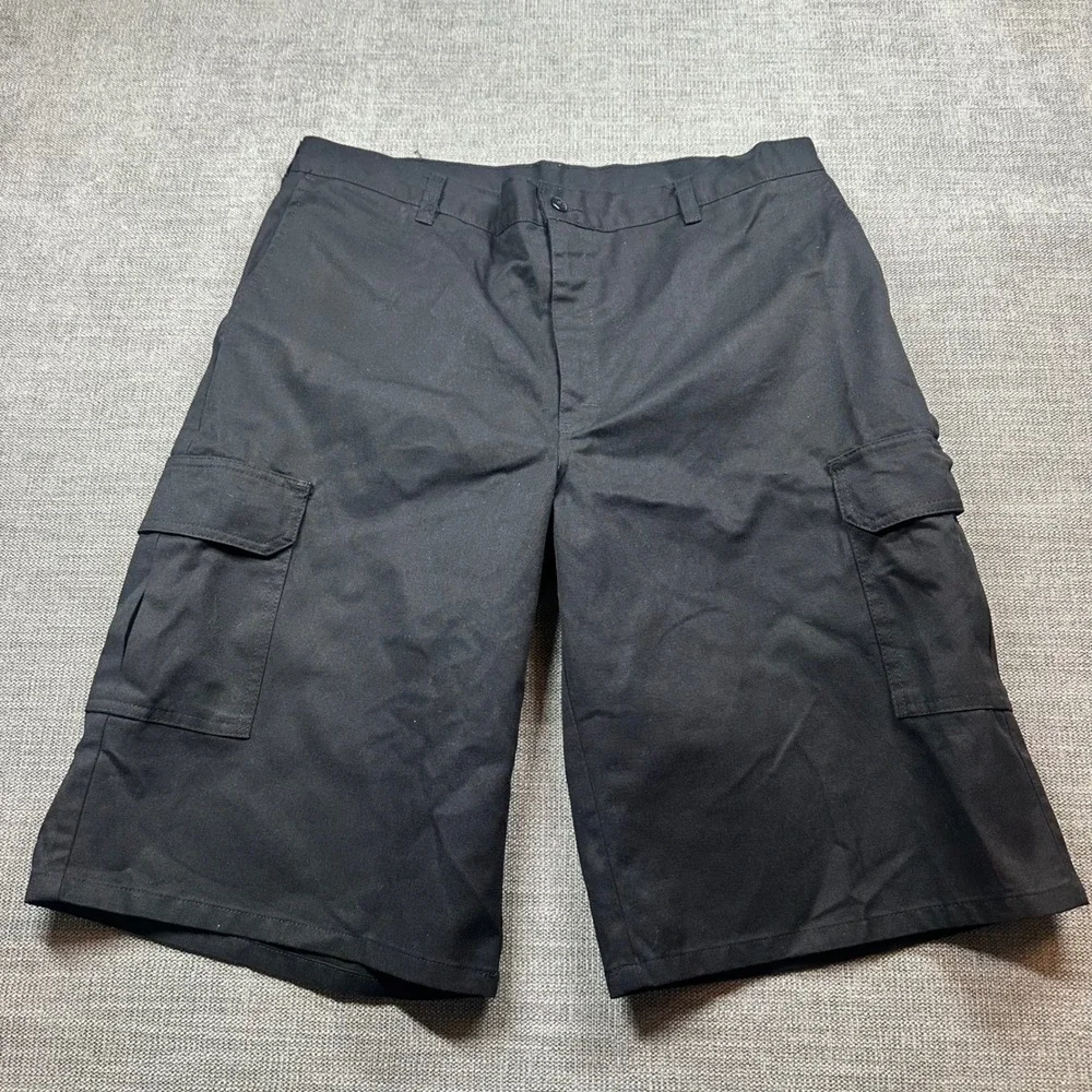 Genuine Dickies Cargo Shorts Mens 36 Black   Workwear Utility Relaxed