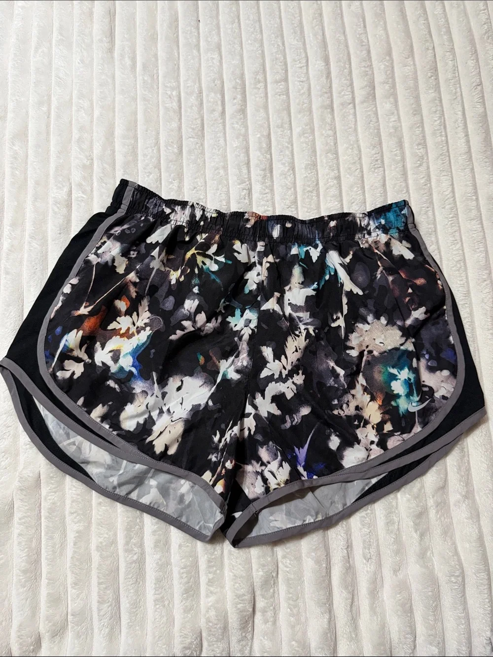 Nike Black Multicolor Floral Running Shorts | Size XL