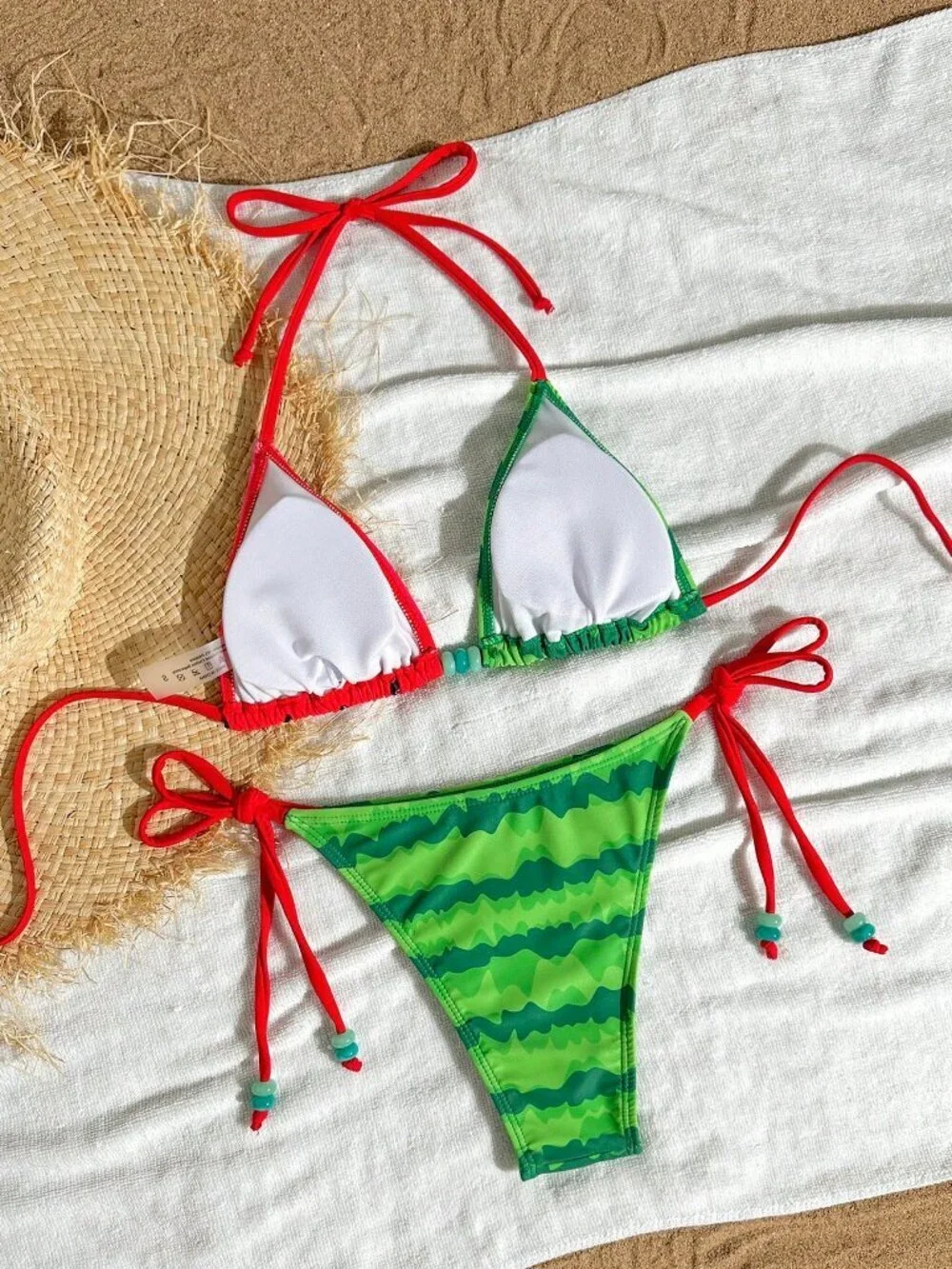 watermelon Casual Women's Halter Neck Tankini Bikini