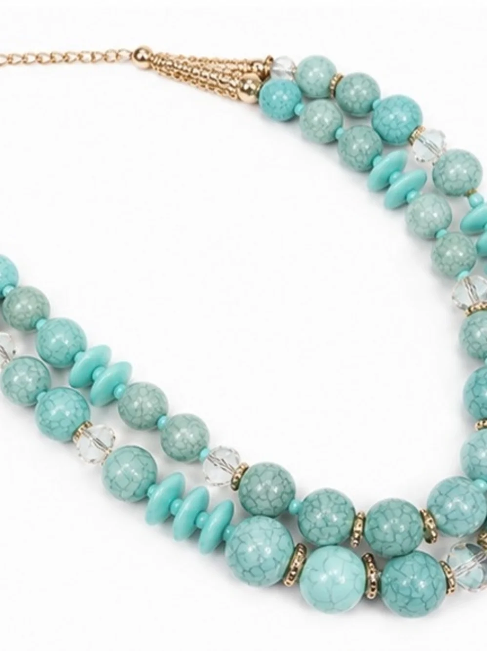 Turquoise Beaded Statement Necklace - Women Jewelry