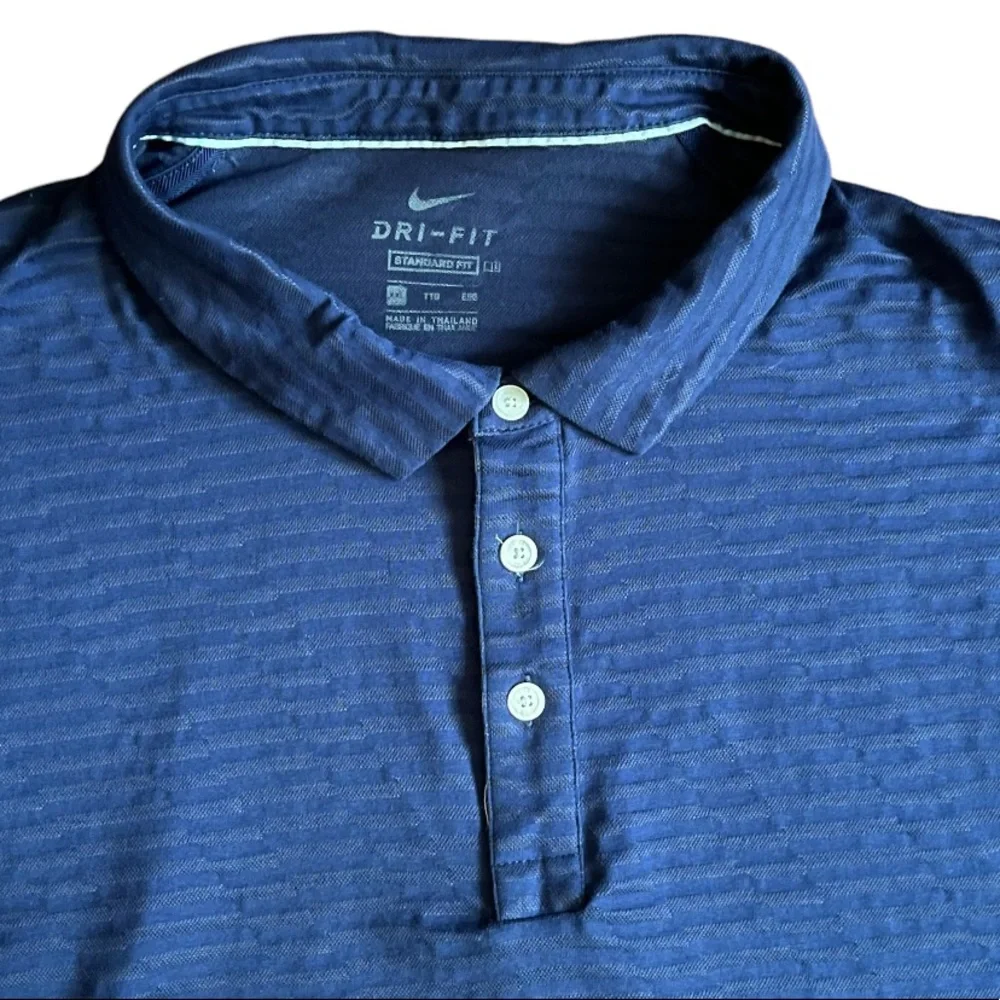 Nike Golf Men’s 2XL Dri Fit Polo Shirt Navy Blue Standard Fit XXL Cotton Blend