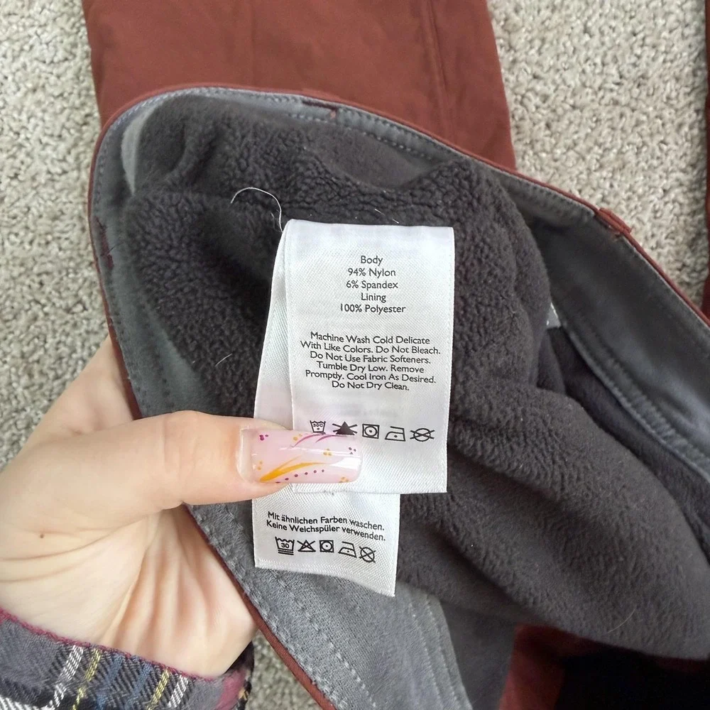 Eddie Bauer First Ascent Snow Pants Mens 38x32 Brown Softshell Fleece Lined