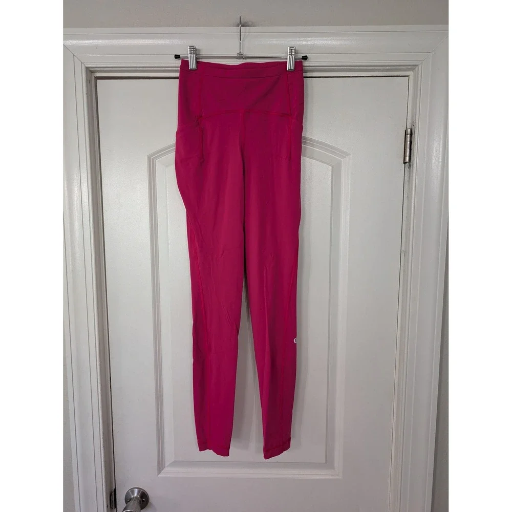 Lululemon Align High Rise Yoga Pants Full Length Fuchsia Pink‎ Womens 2