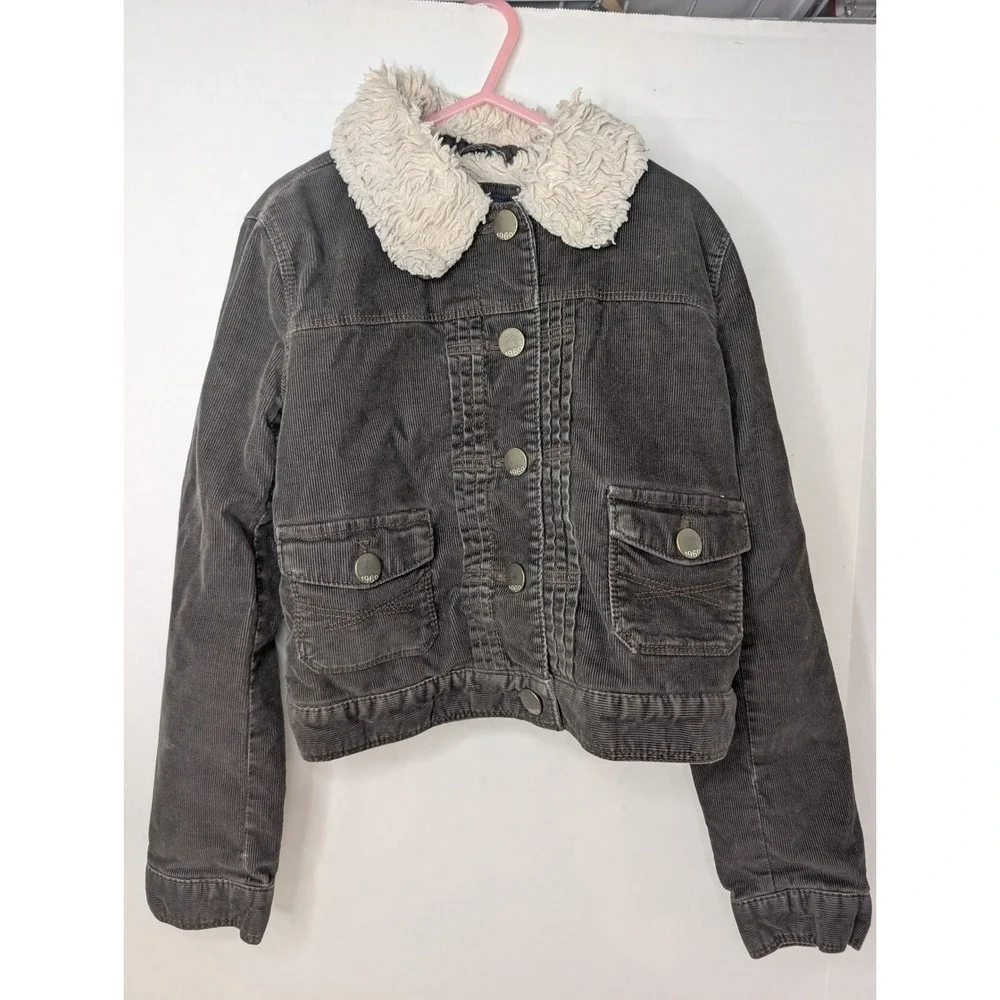 GapKids 1969 Corduroy Sherpa Lined Trucker Jacket‎ Brown Grey Kids Medium 8