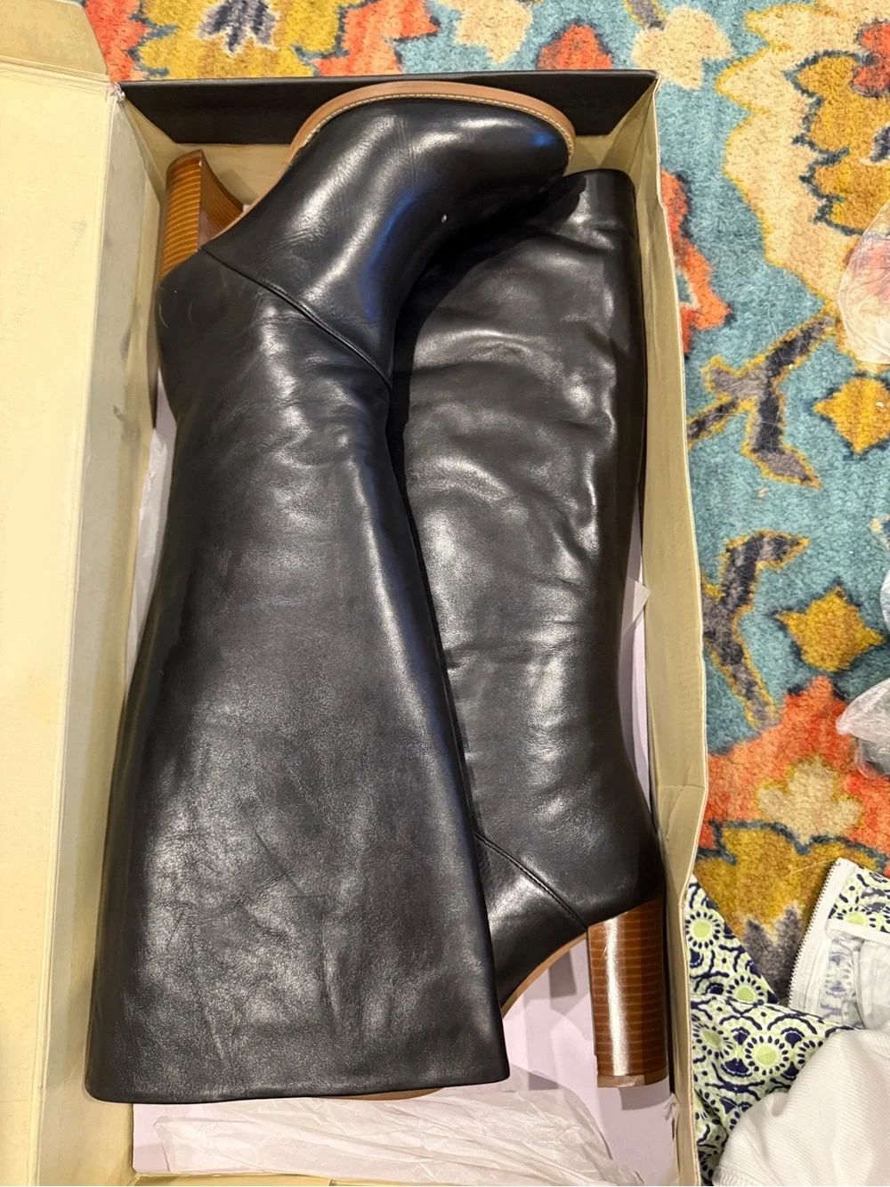 Banana Republic Black Over-the-Knee Leather Boots