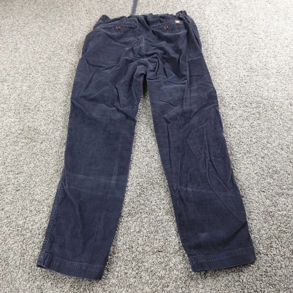 LL Bean Pants Mens M Blue‎ Beanflex Corduroy Cord Chino Drawstring Hike Stretch