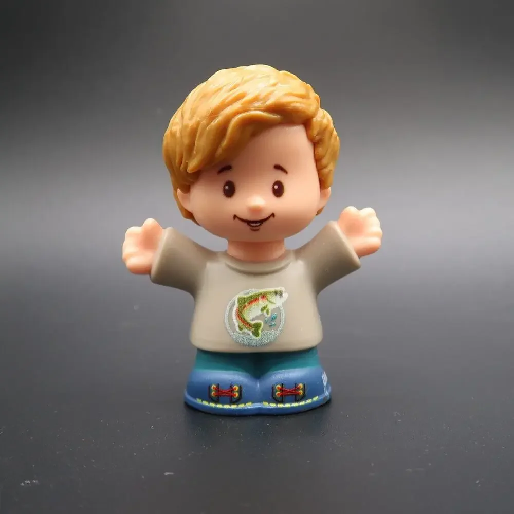Fisher Price Little People Male Blonde Hair Fishing Shirt Boy Dad Replacement