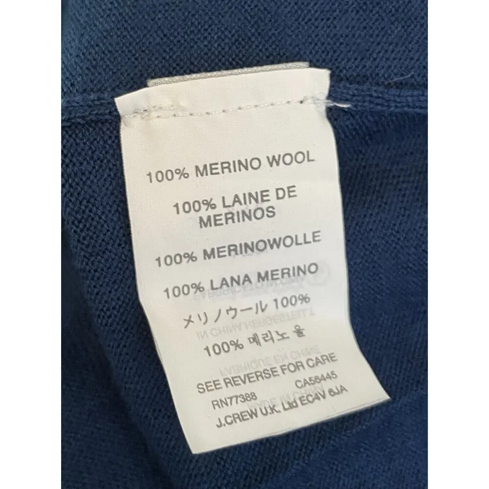 J. Crew Cardigan Sweater Women Size‎ XS Merino Wool Blue Tie Back Lightweight