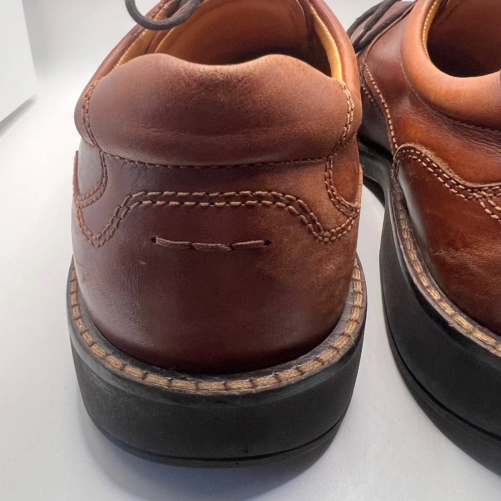 Ecco Brown Leather Shoes Oxford‎ Lace Up Comfort Casual Size 43. US 10