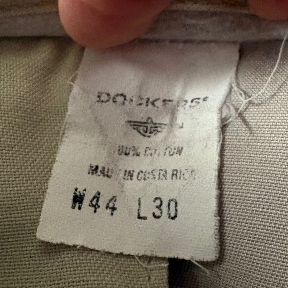 Dockers Khaki Pants Mens 44x30 Pleated Beige‎ Classic Fit Casual Dress Chinos