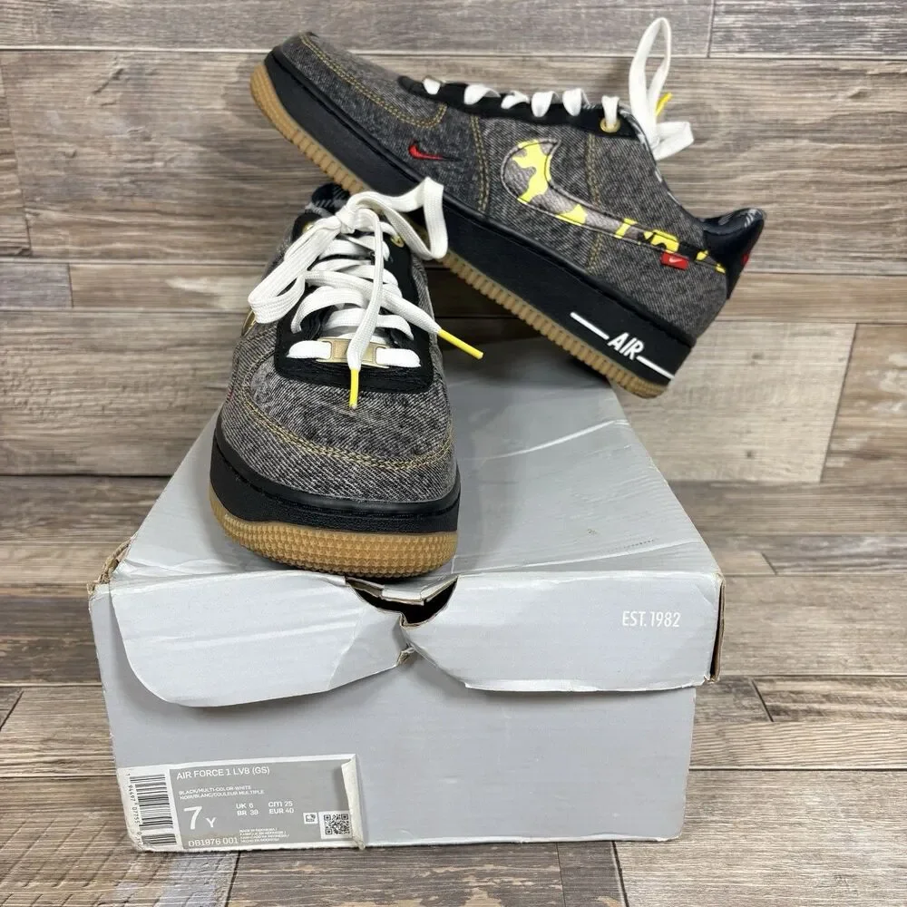 Nike-(GS) Nike Air Force 1 LV8 'Remix Black DB1976 001 Size 7Y NEW!