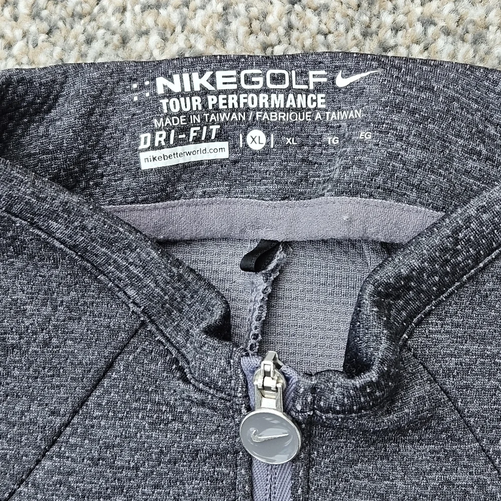 Nike Dri-Fit Golf Tour Performance 1/4 Zip Gray Stretch Pullover Shirt Womens XL