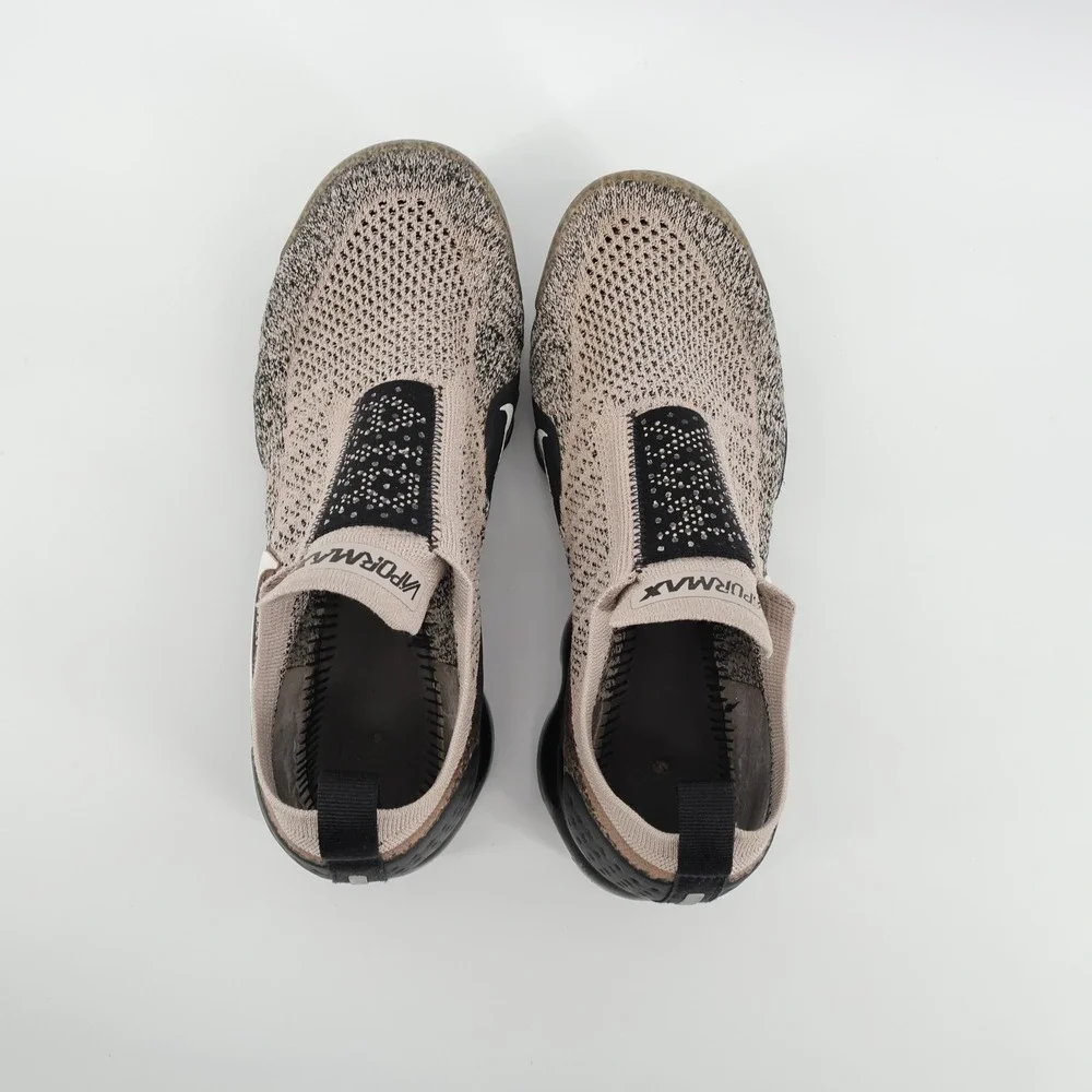 Nike‎ Air VaporMax Flyknit Moc 2 Tan Black Womens Size 8 AJ6599-201 NO INSOLES