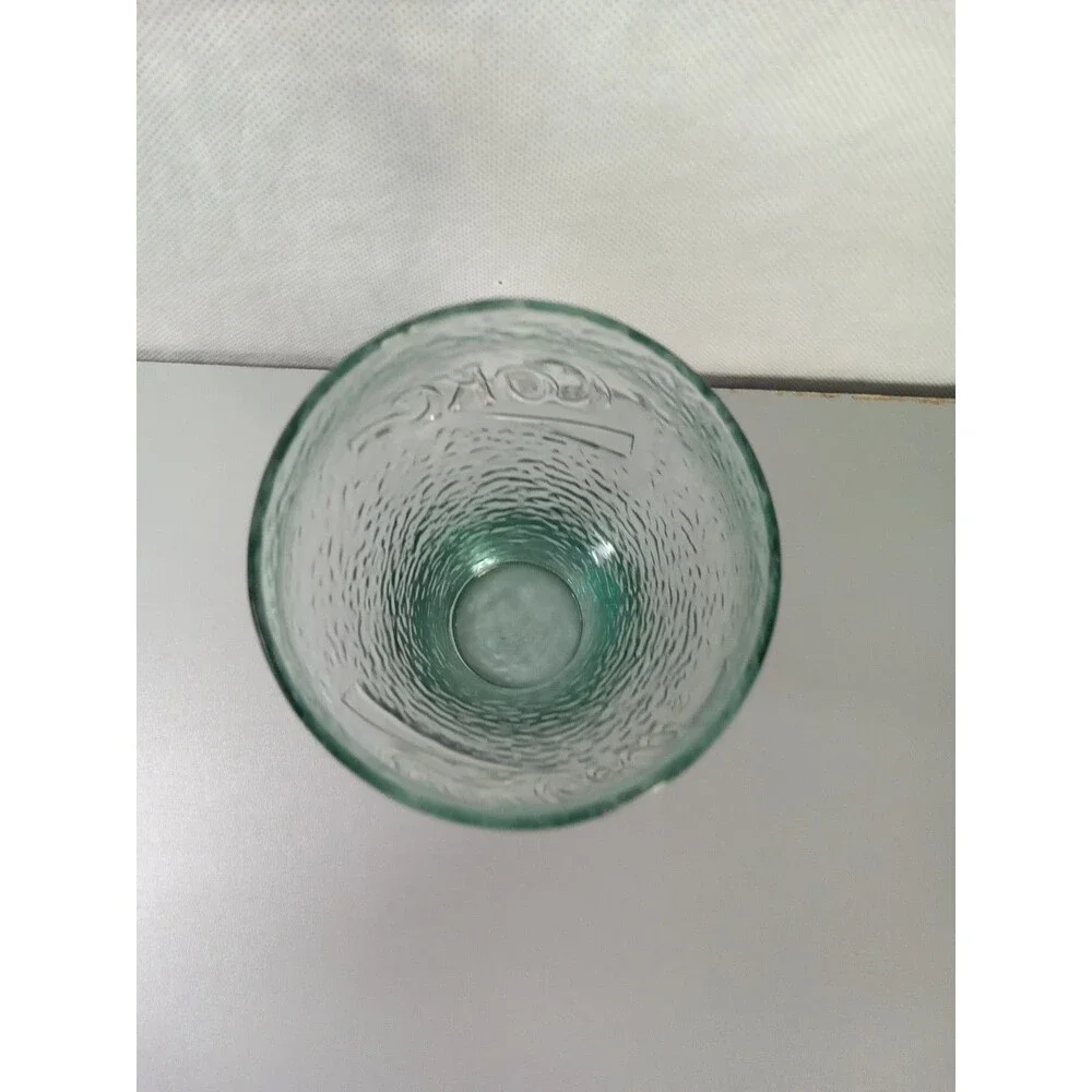 Vintage 16 oz Coca-Cola Glass Pebbled Dimpled Textured Georgia Green COKE‎