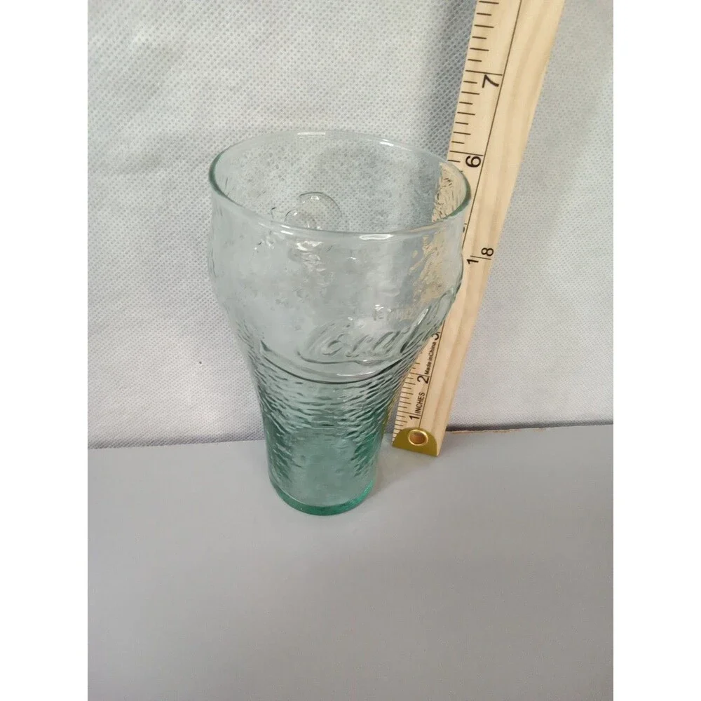 Vintage 16 oz Coca-Cola Glass Pebbled Dimpled Textured Georgia Green COKE‎