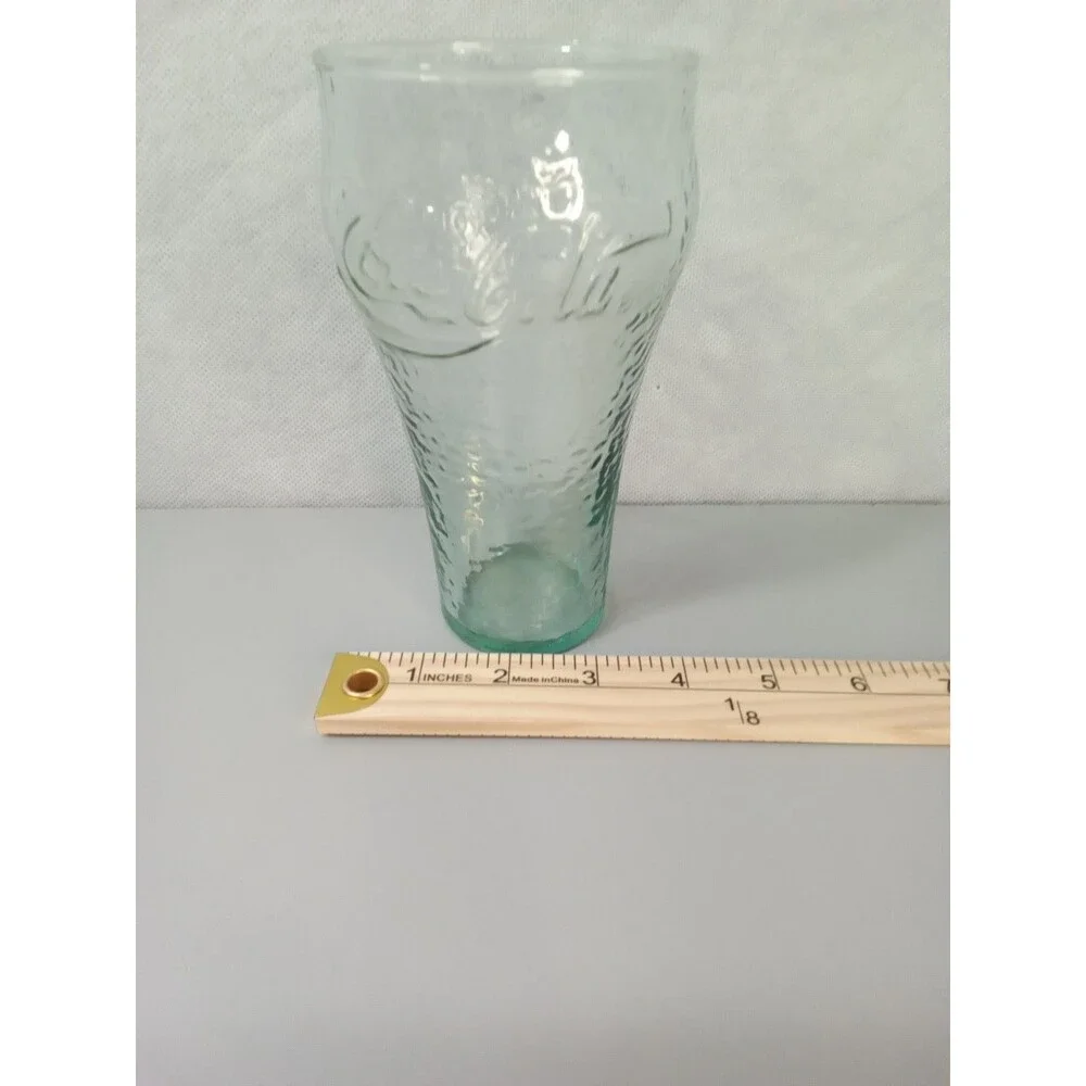 Vintage 16 oz Coca-Cola Glass Pebbled Dimpled Textured Georgia Green COKE‎