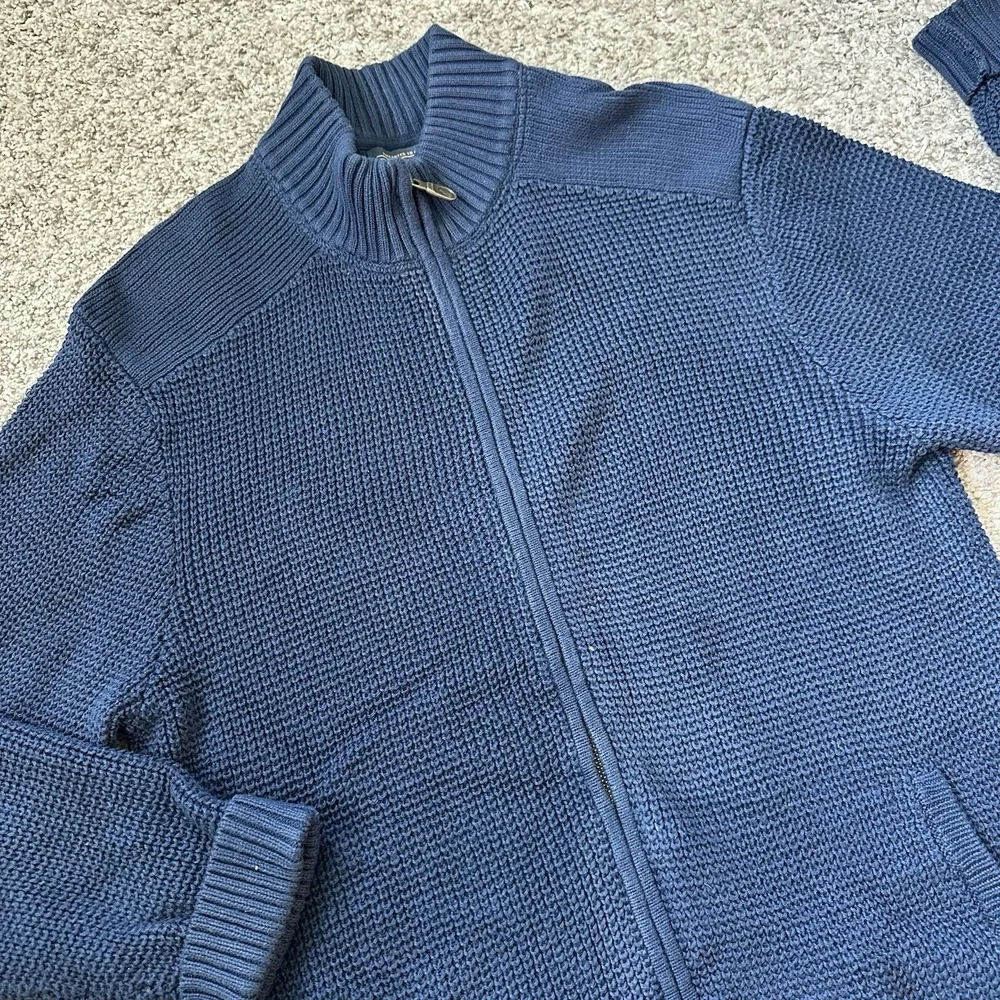 Pendleton Men's Dark Blue Size M Full Zip Cardigan Sweater‎ Roll Up Sleeve