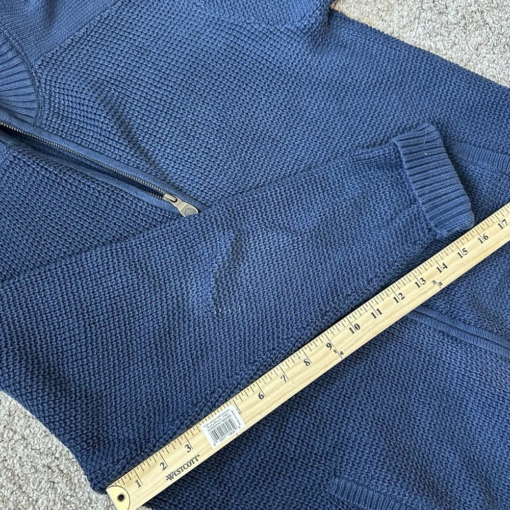 Pendleton Men's Dark Blue Size M Full Zip Cardigan Sweater‎ Roll Up Sleeve