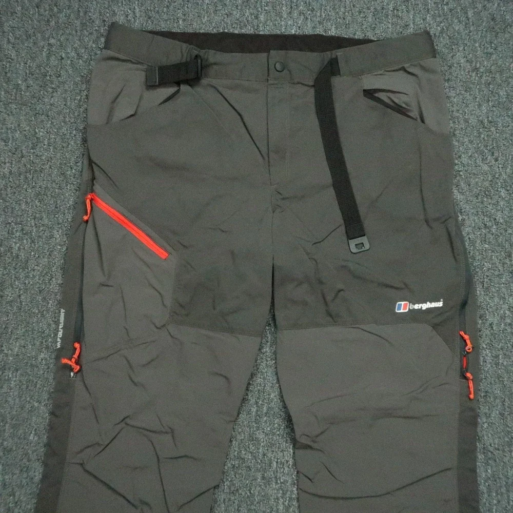 Berghaus Pants‎ Men 40x32 Gray Vapour Light Belted Zip Pockets Hiking