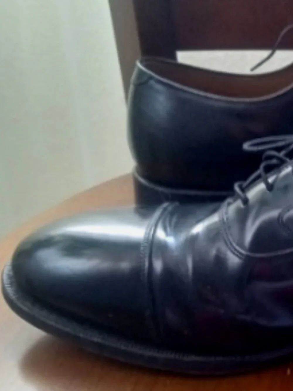 Johnston & Murphy Mens Black Leather Cap Toe Oxford Dress Shoes Size 12 D 02981